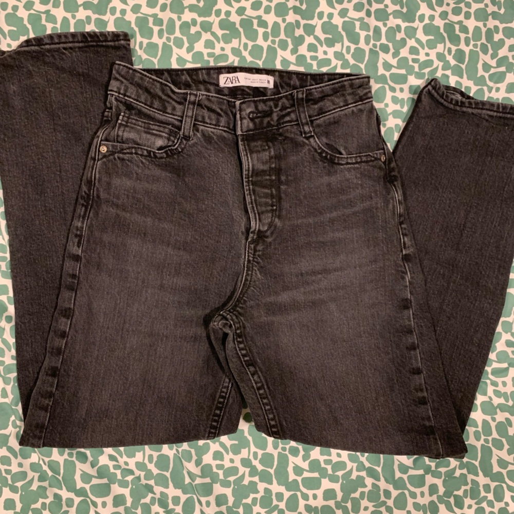 Zara black straight leg jeans